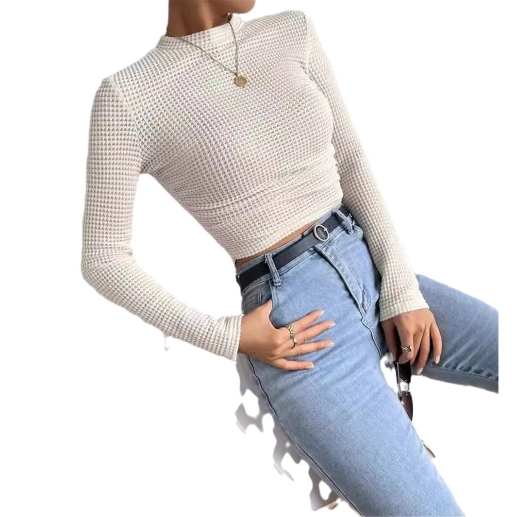 Damen Langarm Shirt aus strukturiertem Waffelstoff Drune