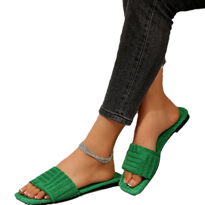 Damen Soft Frottee Rutschuhe Drune