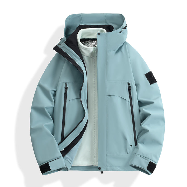 Damen wasserdichter modularer Parka mit abnehmbarer Fleece-Innenjacke und technischer Kapuze Drune