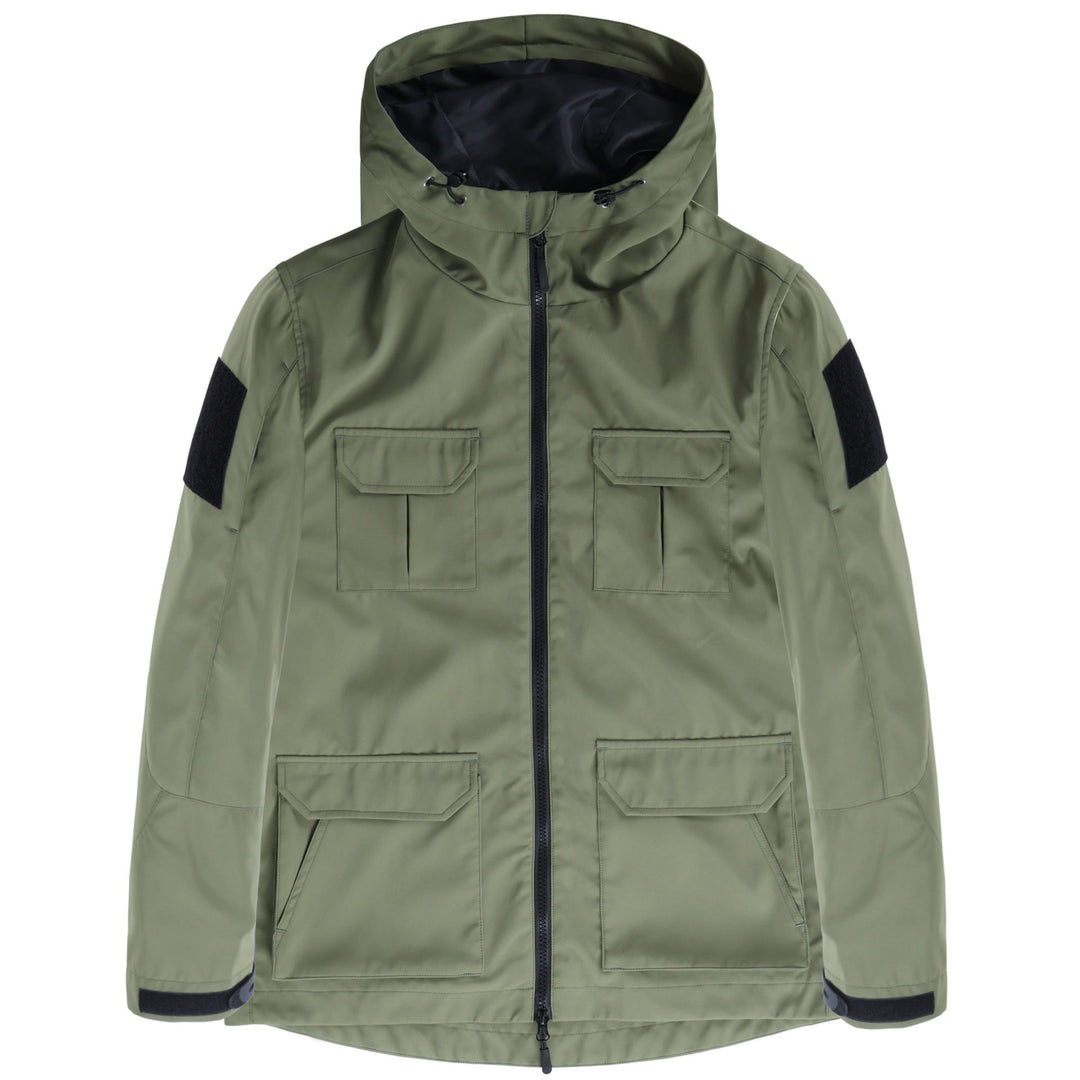 Men's  technical hooded field jacket with multi-flap utility pockets Drune