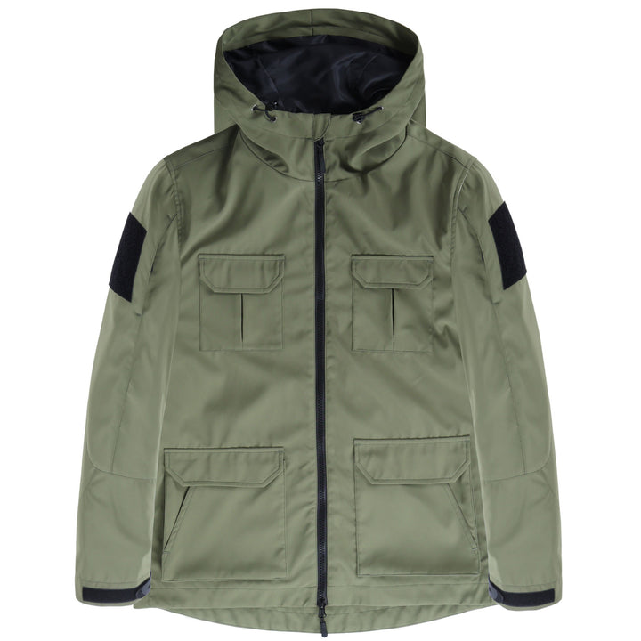 Men's  technical hooded field jacket with multi-flap utility pockets Drune