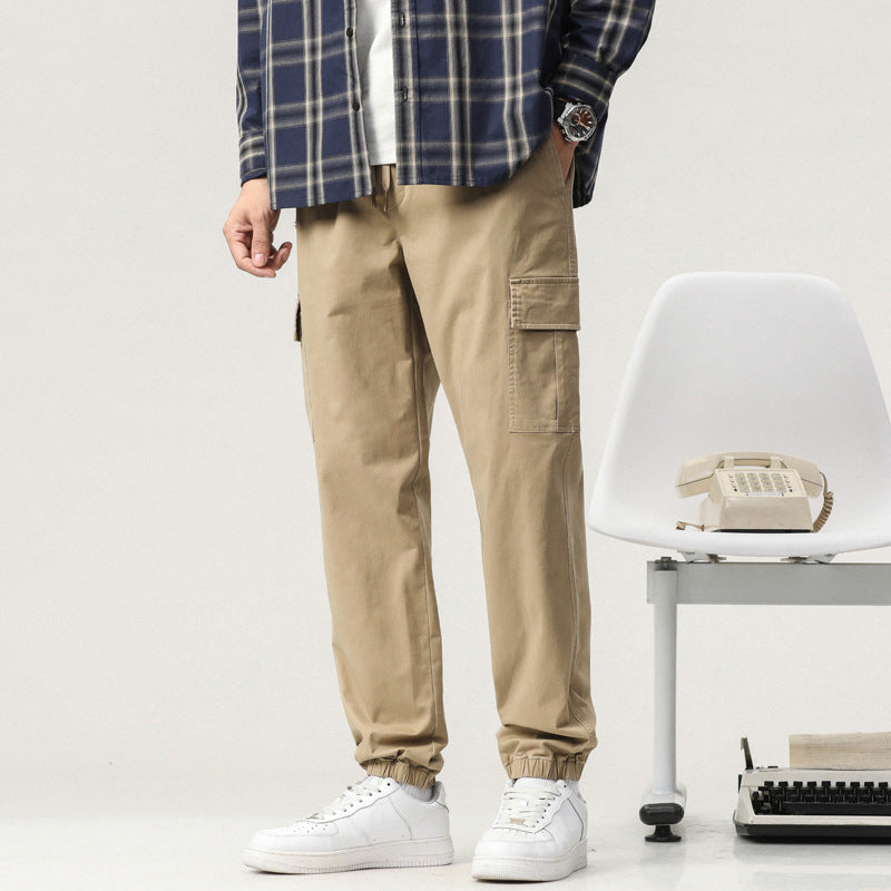 Herren Tapered Cargo-Joggerhose mit Tunnelzugbund, Klappentaschen und elastischem Knöchelabschluss Drune