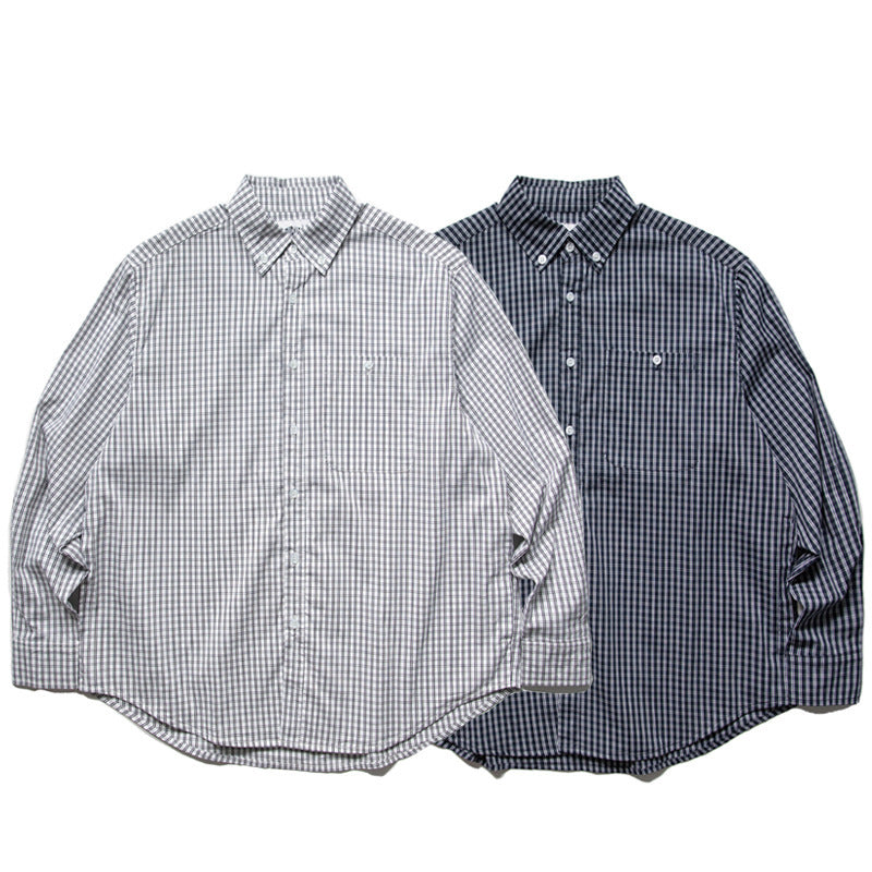 Herren Oversize-Kariertes Hemd im Boxy-Cut mit Button-Down-Kragen und gerundetem Saum Drune