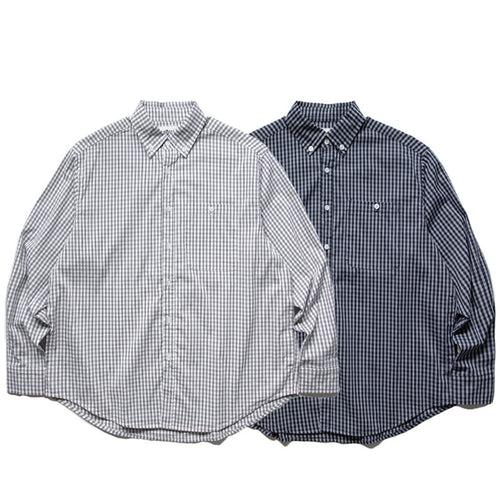 Herren Oversize-Kariertes Hemd im Boxy-Cut mit Button-Down-Kragen und gerundetem Saum Drune