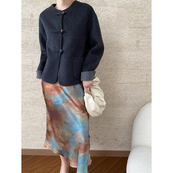 Damen elegante Wolljacke mit Knopfdetails und zeitlosem Design Drune