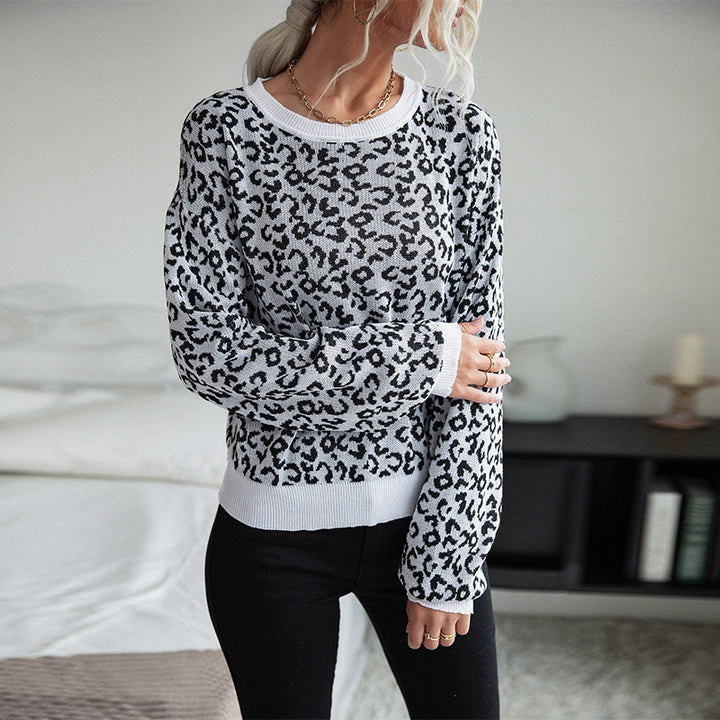 Damen Asymmetrischer Feinstrickpullover mit offener Schulter und Animal‑Jacquard Drune