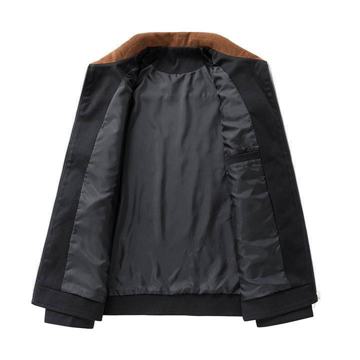 Herren Modische Übergangsjacke mit Cordkragen Drune