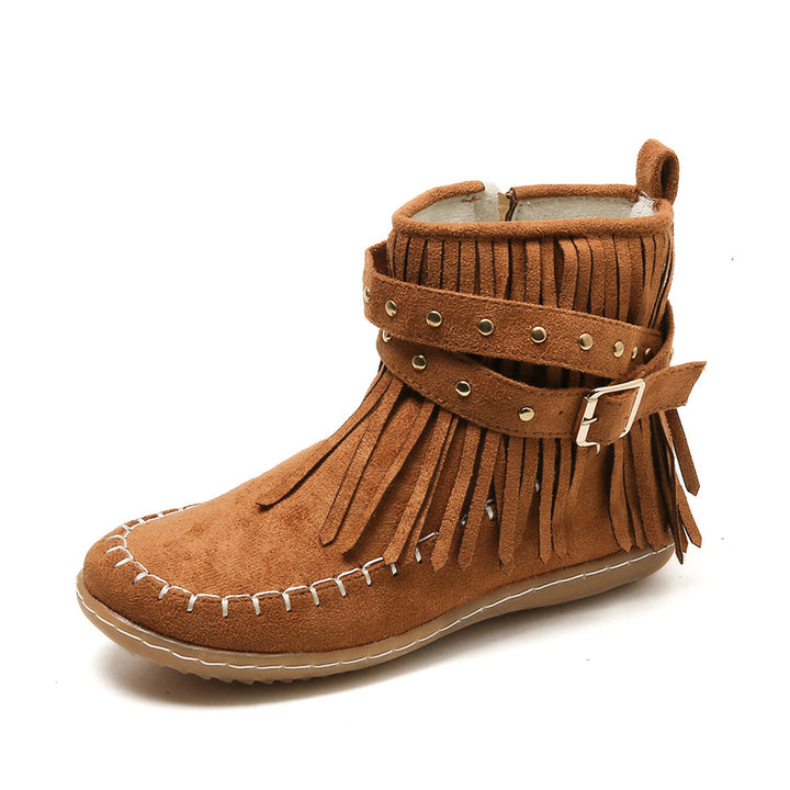 Damen Mokassins mit fransigem Design und modischem Riemen Drune