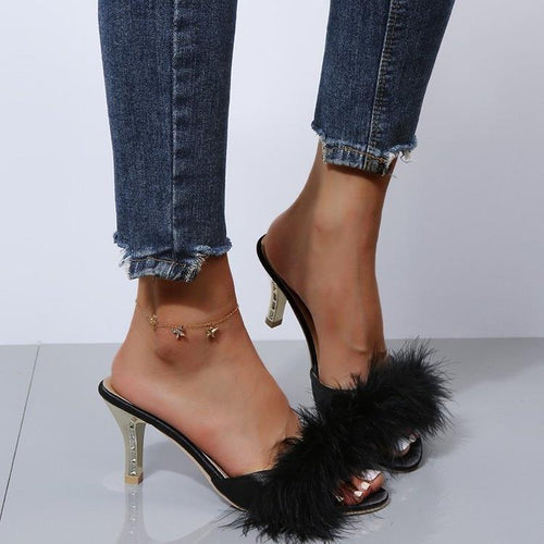 Damen Flausche Pumps mit elegantem Absatz Drune