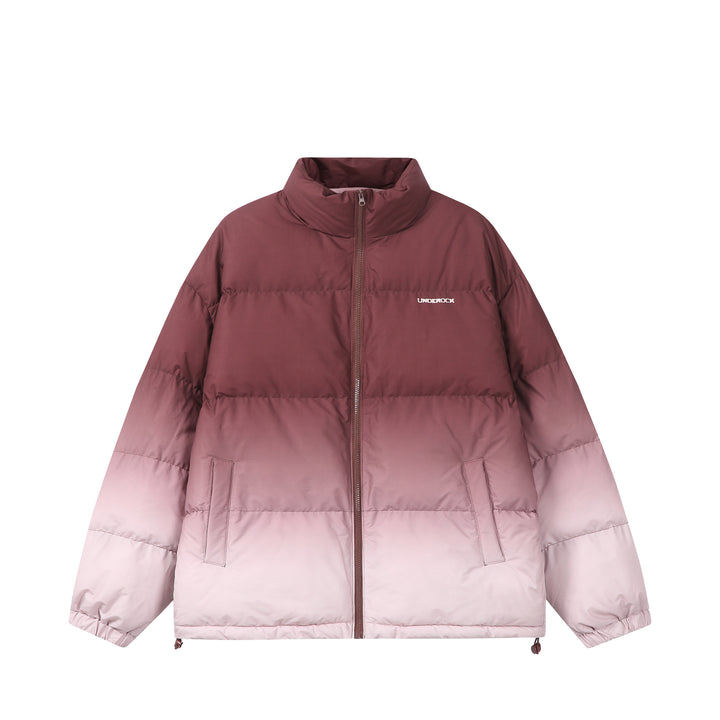 Damen Kurz geschnittene wattierte Steppjacke mit hohem Funnelkragen und Ombré-Detail Drune