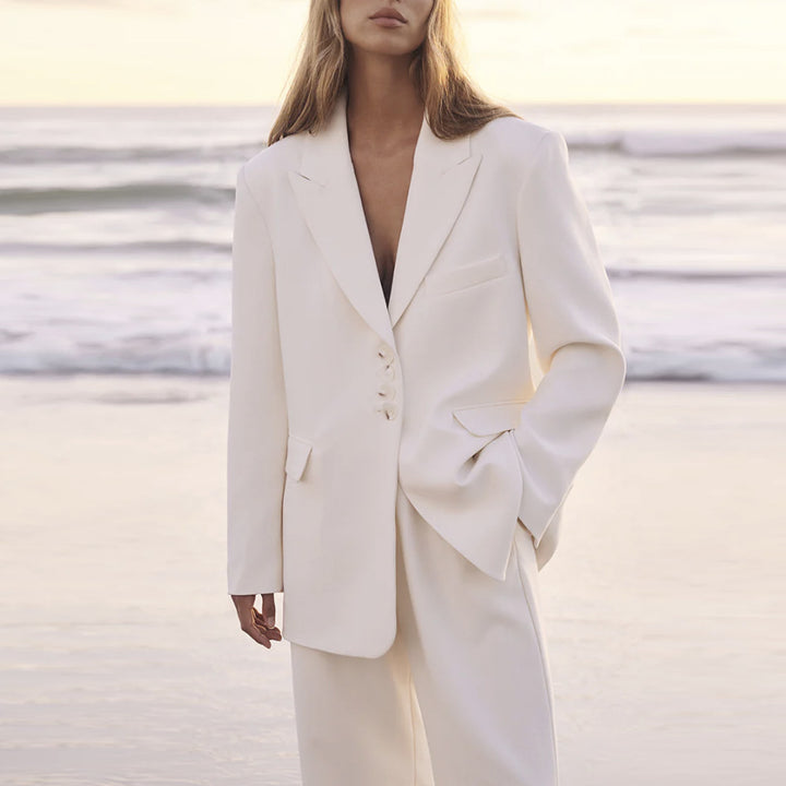 Damen Oversized Blazer mit Knopfdetails Drune