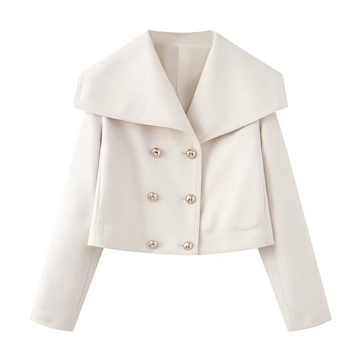 Damen Kurzjacke mit großem Matrosenkragen und zweireihiger Knopfleiste Drune
