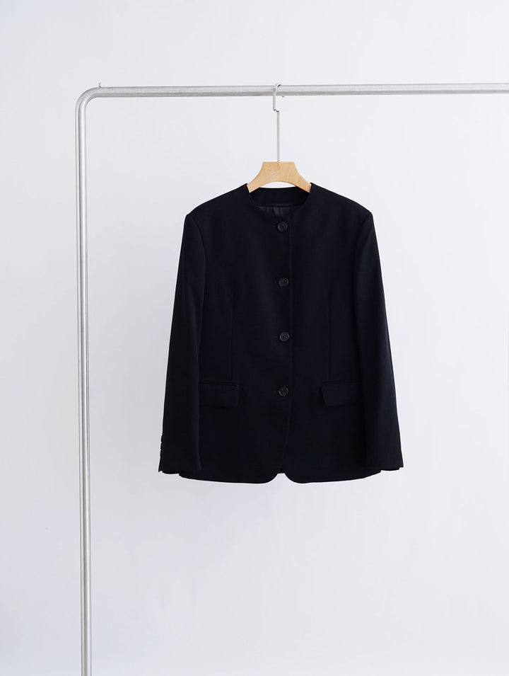 Damen Modischer Blazer mit einfachem Kragen Drune