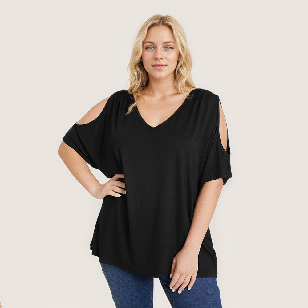 Damen Oversized T-Shirt mit Schulterauschnitten Drune