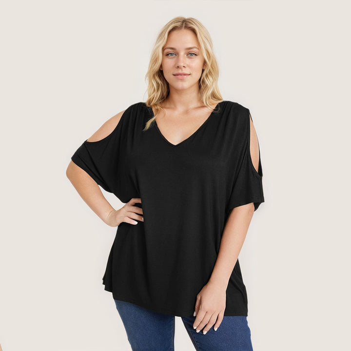 Damen Oversized T-Shirt mit Schulterauschnitten Drune