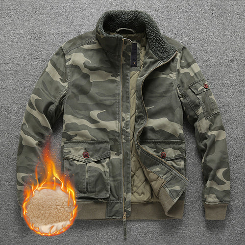 Herren Gefütterte Utility-Fieldjacke mit Teddykragen und Mehrfachtaschen Drune