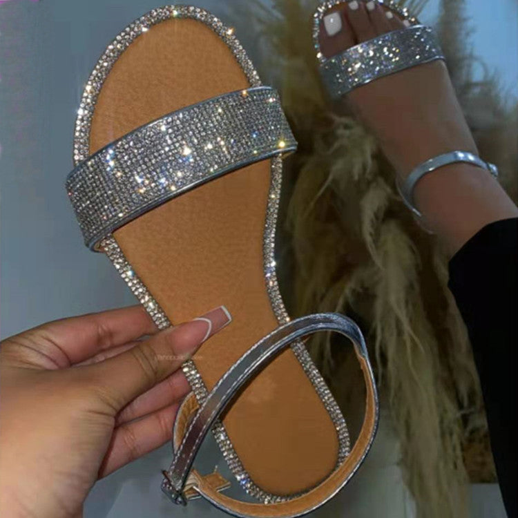 Damen Glamouröse Sandalen mit funkelnden Strassverzierungen und komfortablem Fußbett Drune