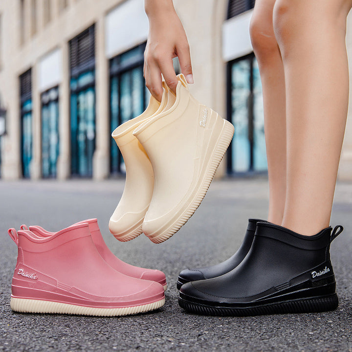 Damen Wasserdichte Kurzschaft-Gummistiefelette mit stoßdämpfender EVA-Sohle Drune