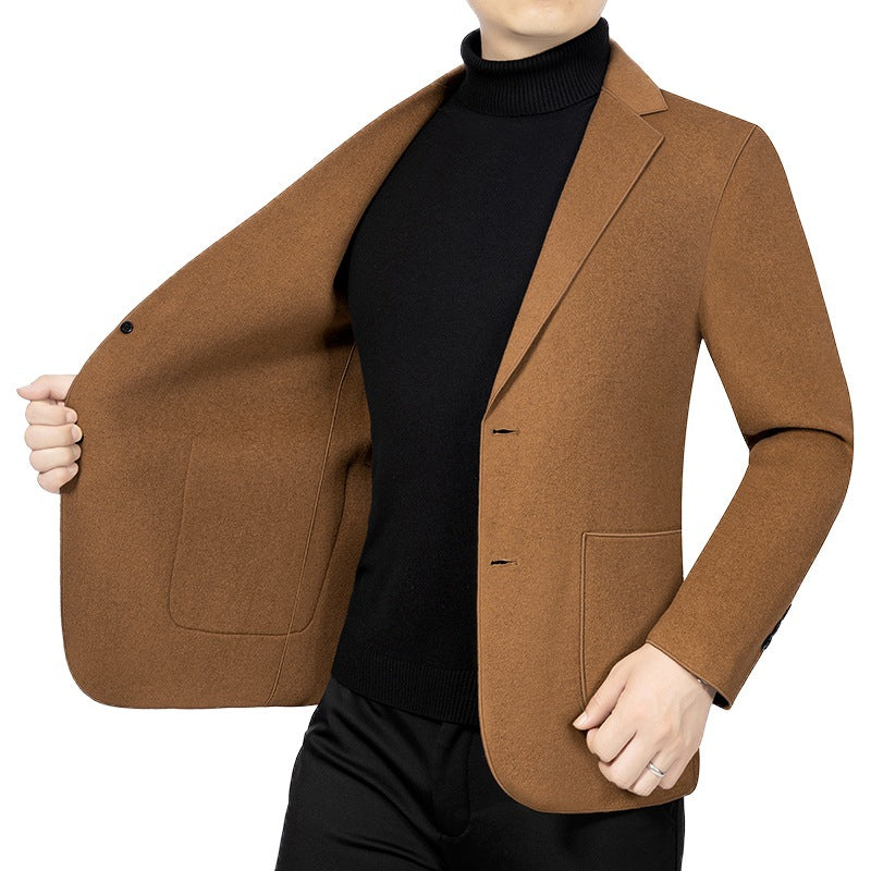 Herren Elegantes Slim-Fit Sakko aus Wolloptik mit aufgesetzten Außentaschen Drune