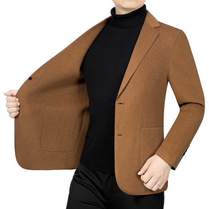 Herren Elegantes Slim-Fit Sakko aus Wolloptik mit aufgesetzten Außentaschen Drune