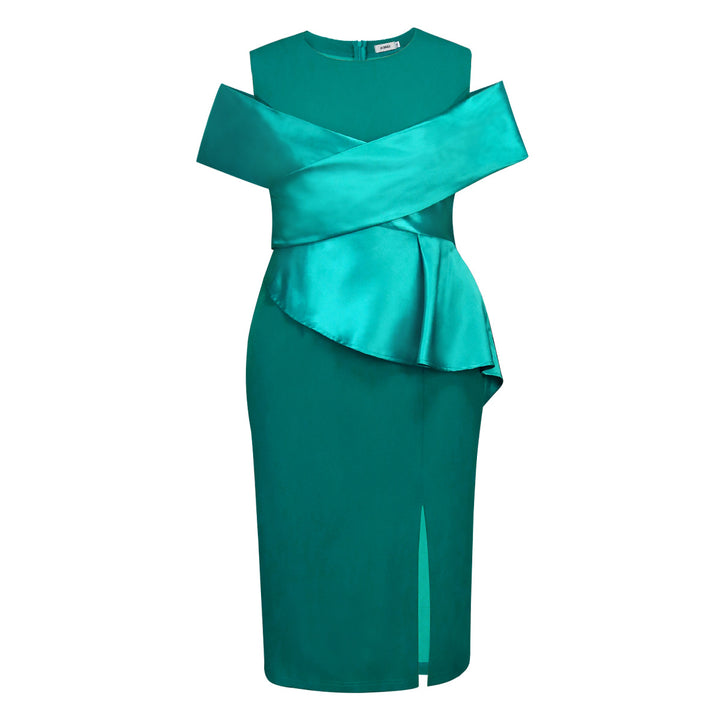 Damen Cocktailkleid mit asymmetrischem Oberteil und Drapierungsdetail Drune