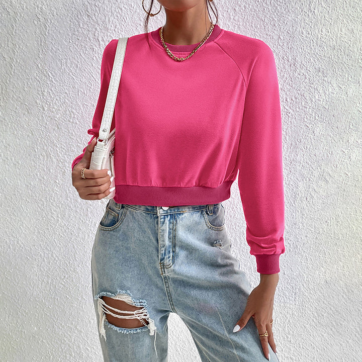 Damen Sportlicher Cropped Pullover Drune