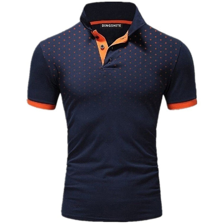 Herren Poloshirt mit modernen Punktdesign und atmungsaktiven Eigenschaften Drune