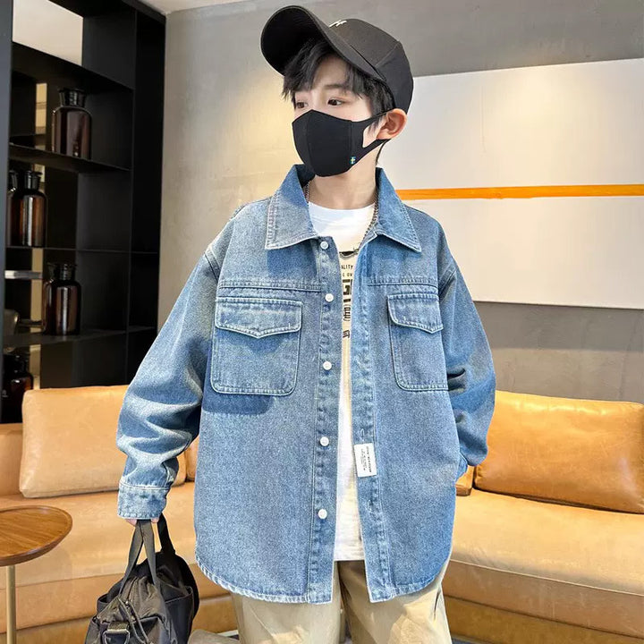 Unisex lässige Denim-Hemdjacke Drune