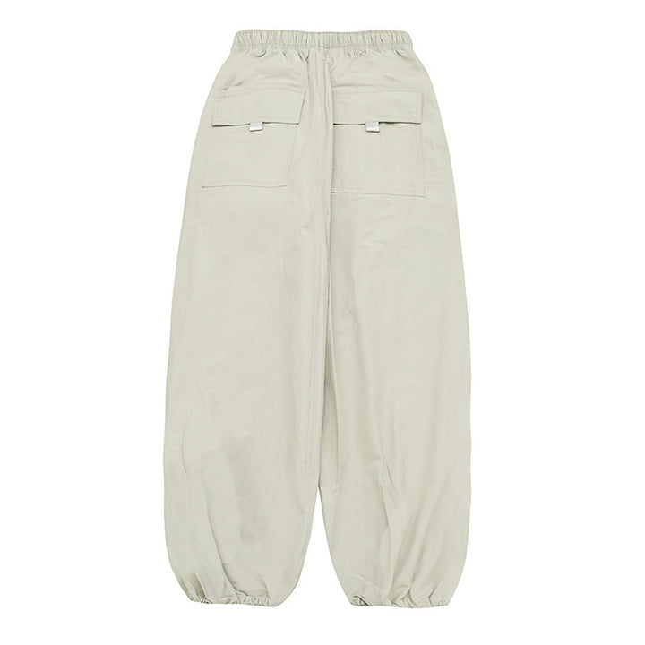 Unisex Weite Harem-Hose mit Kordelzugbund, elastischen Beinabschlüssen und Oversize-Silhouette Drune