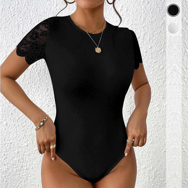 Damen Body mit Spitzenüberzug und figurbetonter Silhouette Drune