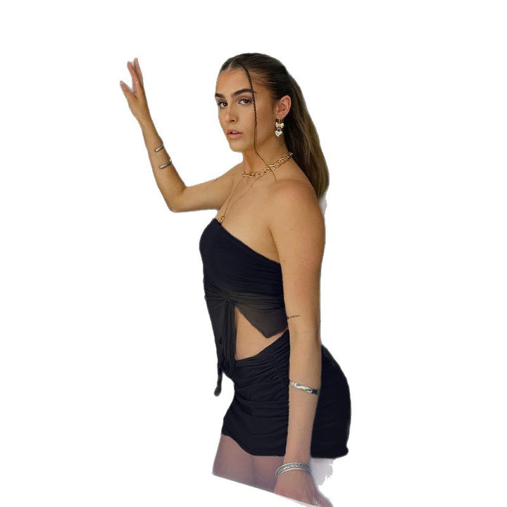 Damen Bandeau-Top mit asymmetrischem Schnitt und Rüschendetails Drune