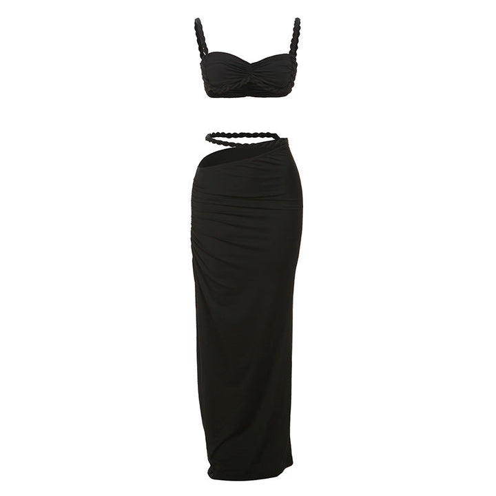 Damen Oberteil und Maxi Rock Set Drune