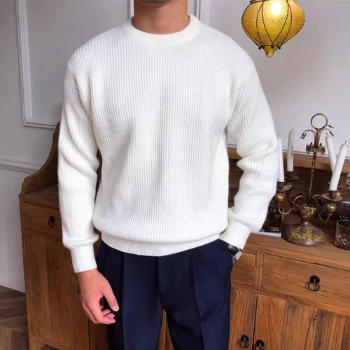 Herren Grobstrickpullover mit Rundhalsausschnitt Drune