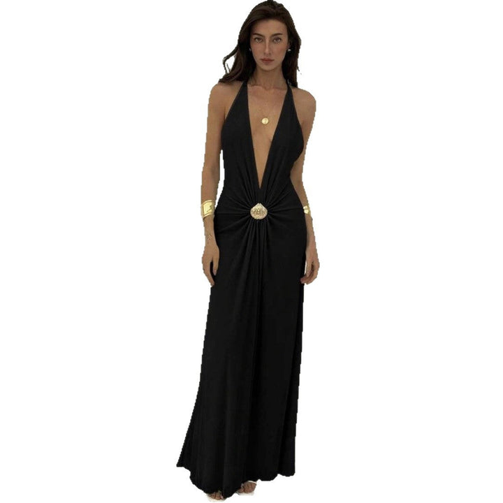 Damen Elegantes Wickelkleid mit tiefem V-Ausschnitt und innovativem Raffungselement Drune