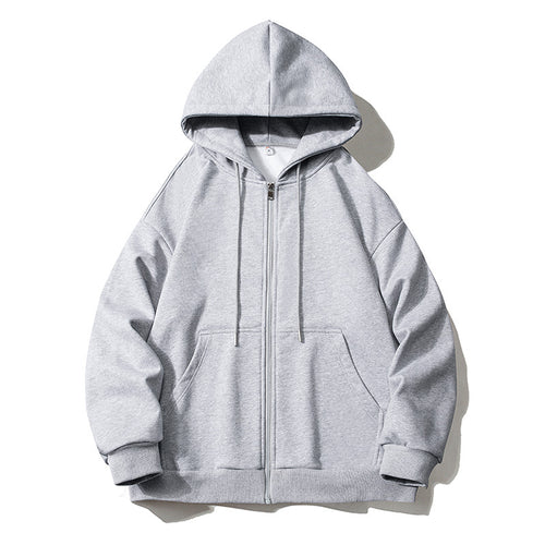 Herren Kapuzensweatjacke mit durchgehendem Reißverschluss, Oversize‑Schnitt und Raglanärmeln Drune