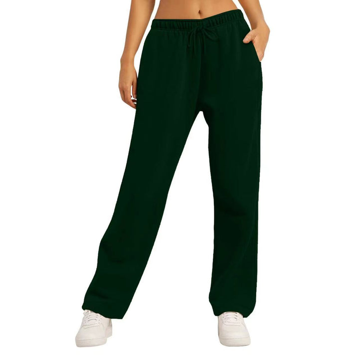 Damen nan extraweiche Relax-Hose mit hohem Komfortbund Kordelzug und geradem Bein Drune