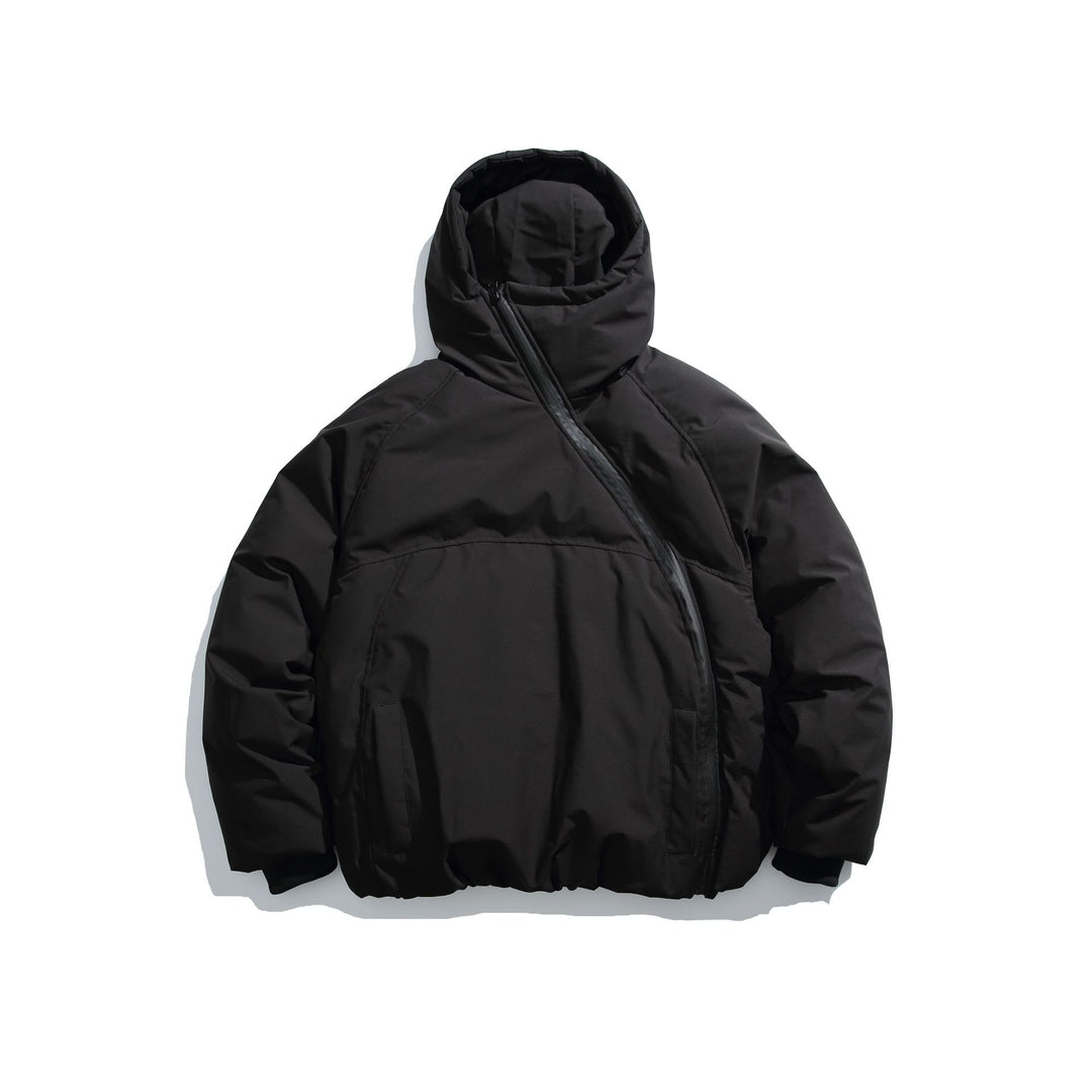 Unisex Kurz geschnittener asymmetrischer Steppparka mit Kapuze und Thermo‑Isolierung Drune