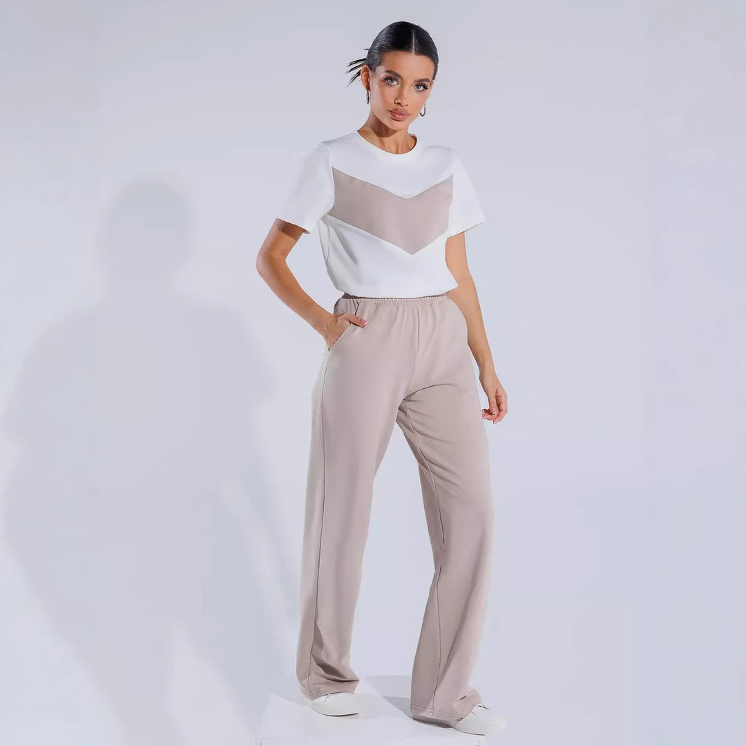 Damen lässiges T-Shirt mit modernem Farbblockdesign und leichtem Oversized-Schnitt