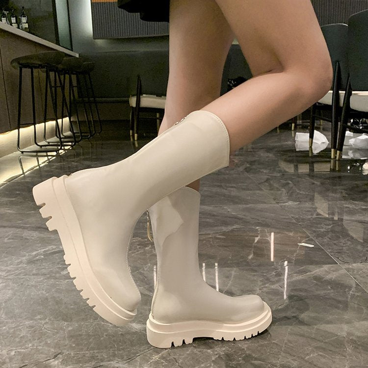 Damen Gummi-Stiefel mit rutschfester Sohle und hohem Schaft Drune