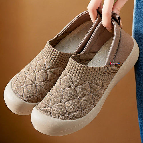 Damen nan gesteppter Komfort-Slipper mit elastischem Sockenkragen und rutschfester Leichtlaufsohle Drune