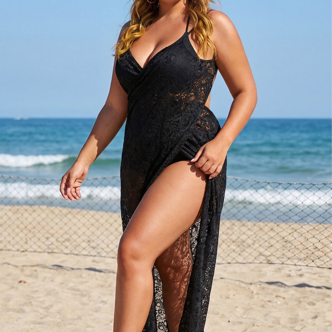 Damen Elegantes transparentes Strandkleid Drune