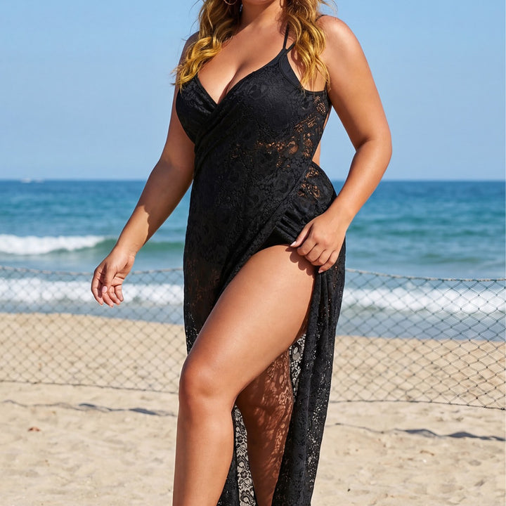Damen Elegantes transparentes Strandkleid Drune