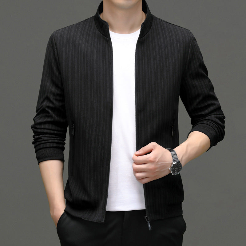 Herren Freizeitjacke mit modernem Stehkragen und funktionalen Reißverschlusstaschen Drune