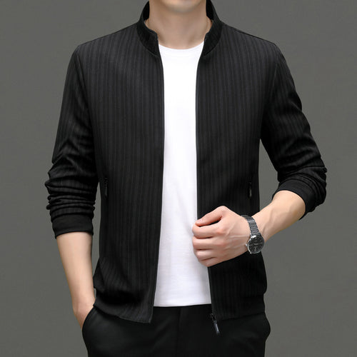 Herren Freizeitjacke mit modernem Stehkragen und funktionalen Reißverschlusstaschen Drune
