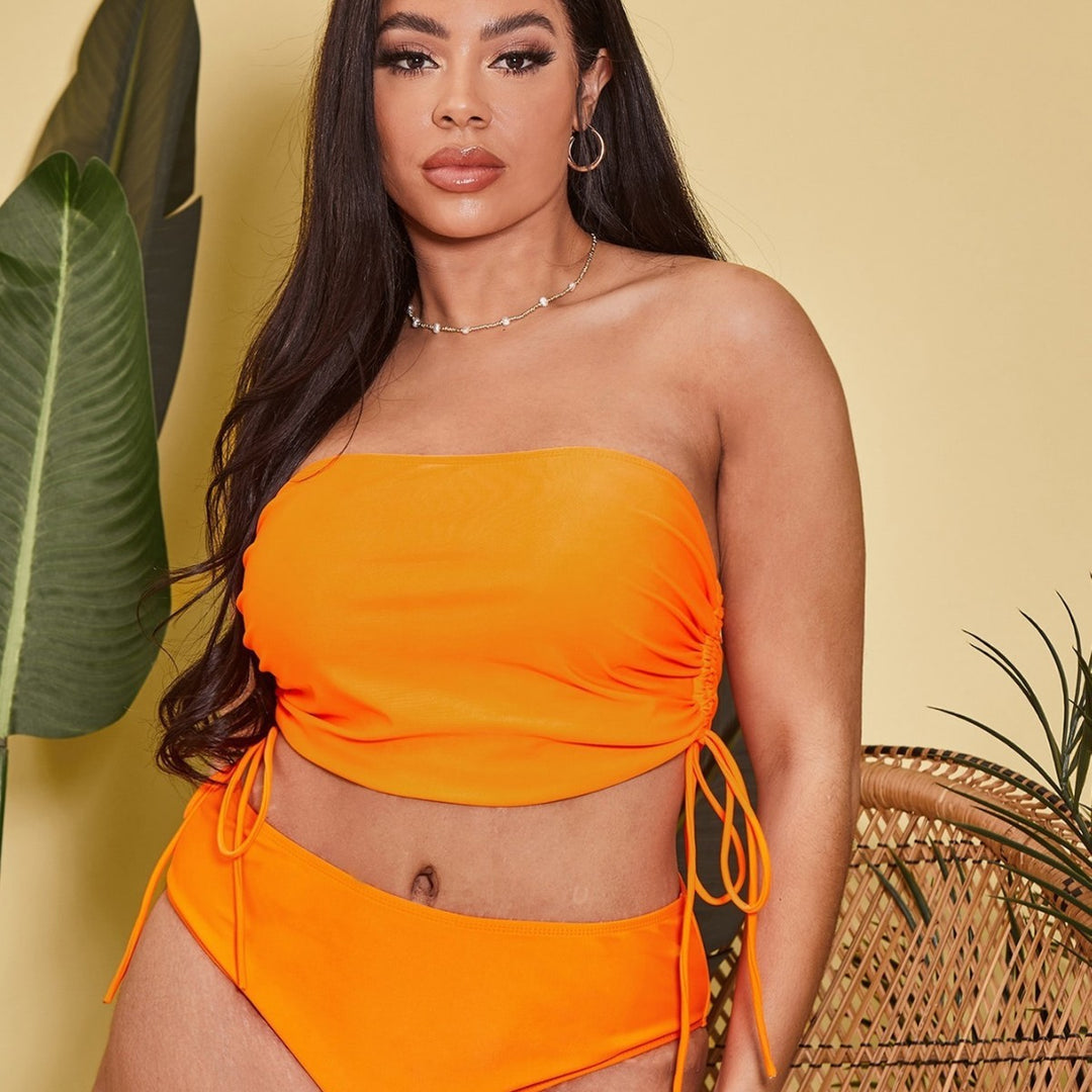 Damen Tankini-Set mit verstellbarem Wickel-Top und hochgeschnittenen Shorts Drune