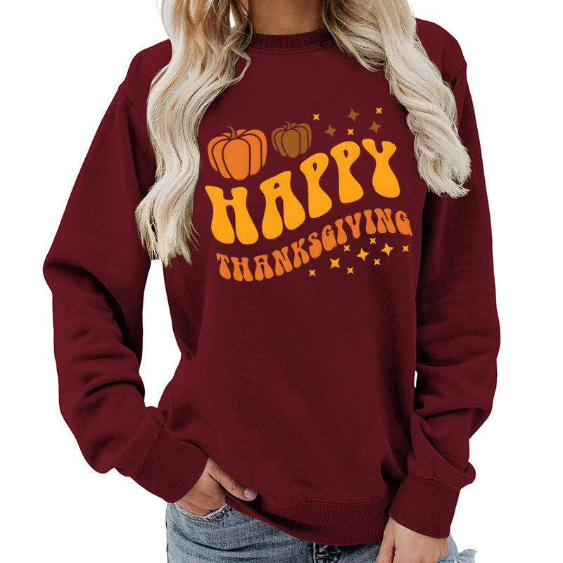 Damen Sweater mit festlichem Pumpkin-Motiv und gemütlicher Passform Drune