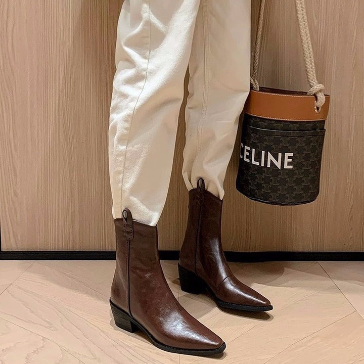 Damen Elegante Stiefeletten mit schickem Riemen Drune
