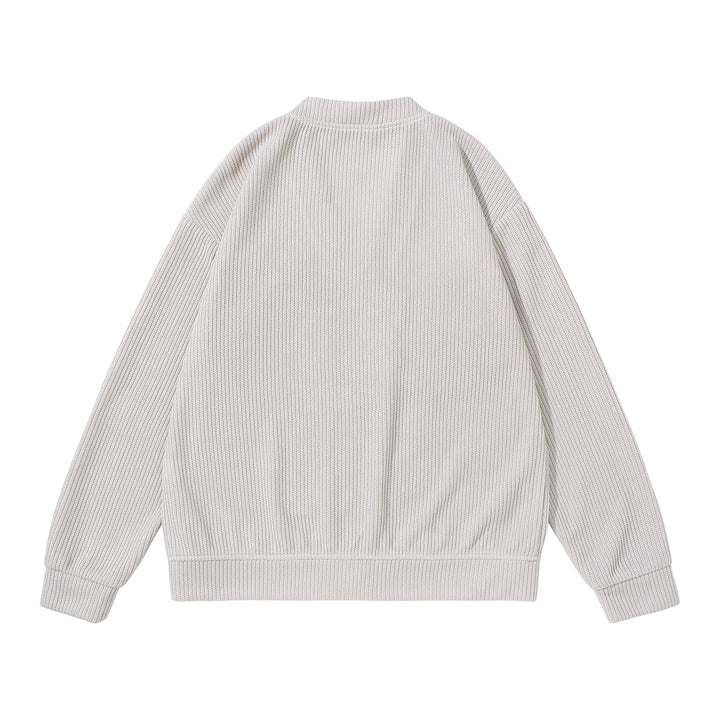 Unisex Strukturiertes Knopf-Cardigan mit V-Ausschnitt und aufgesetzten Taschen Drune