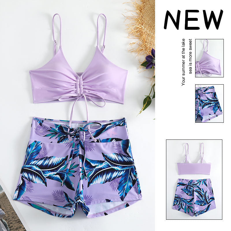 Damen Bikiniset mit raffiniertem Bindedetail und lässiger Shorts Drune