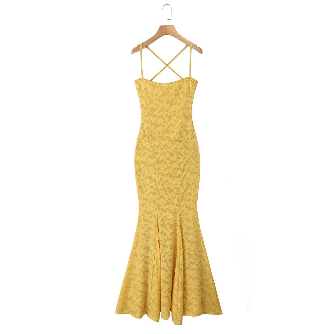 Damen elegantes Abendkleid mit floralem Spitzenmuster Drune